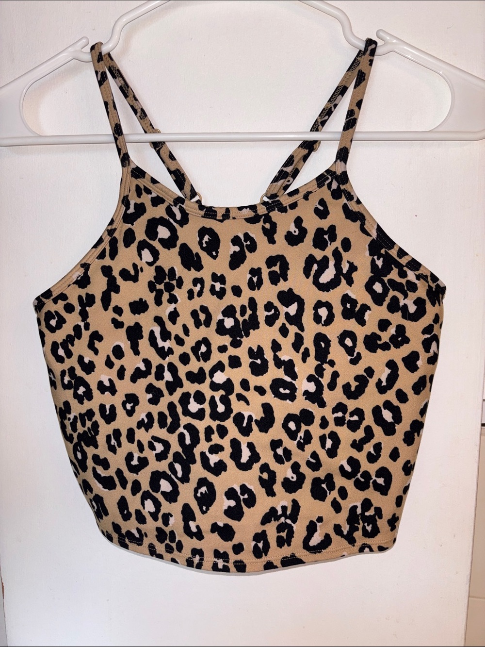 Champion Leopard Print Crop Cami - Beige & Black